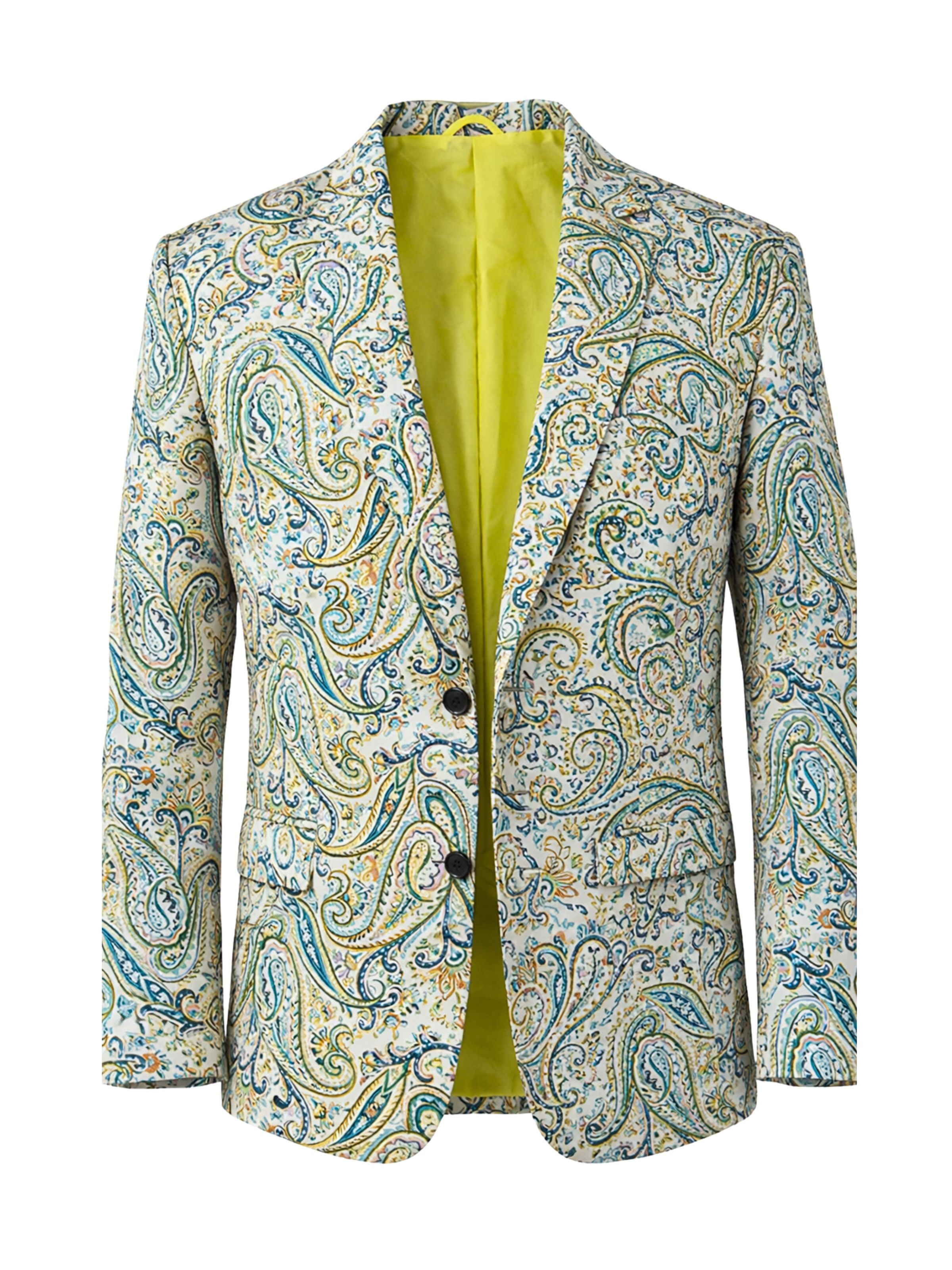 Eden Paisley Cotton Jacket - Beige/Green