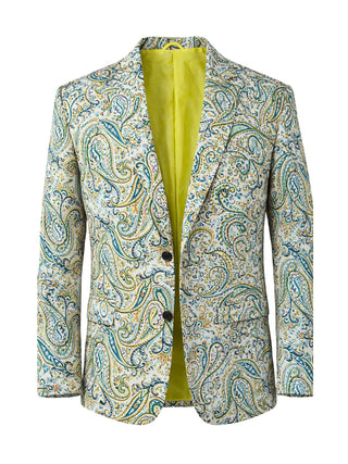 Eden Paisley Cotton Jacket - Beige/Green