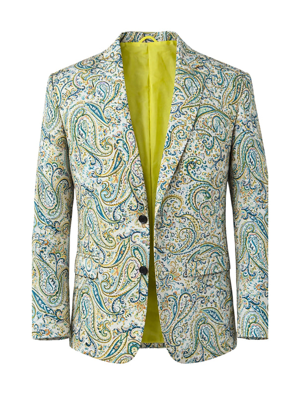 Eden Paisley Cotton Jacket - Beige/Green