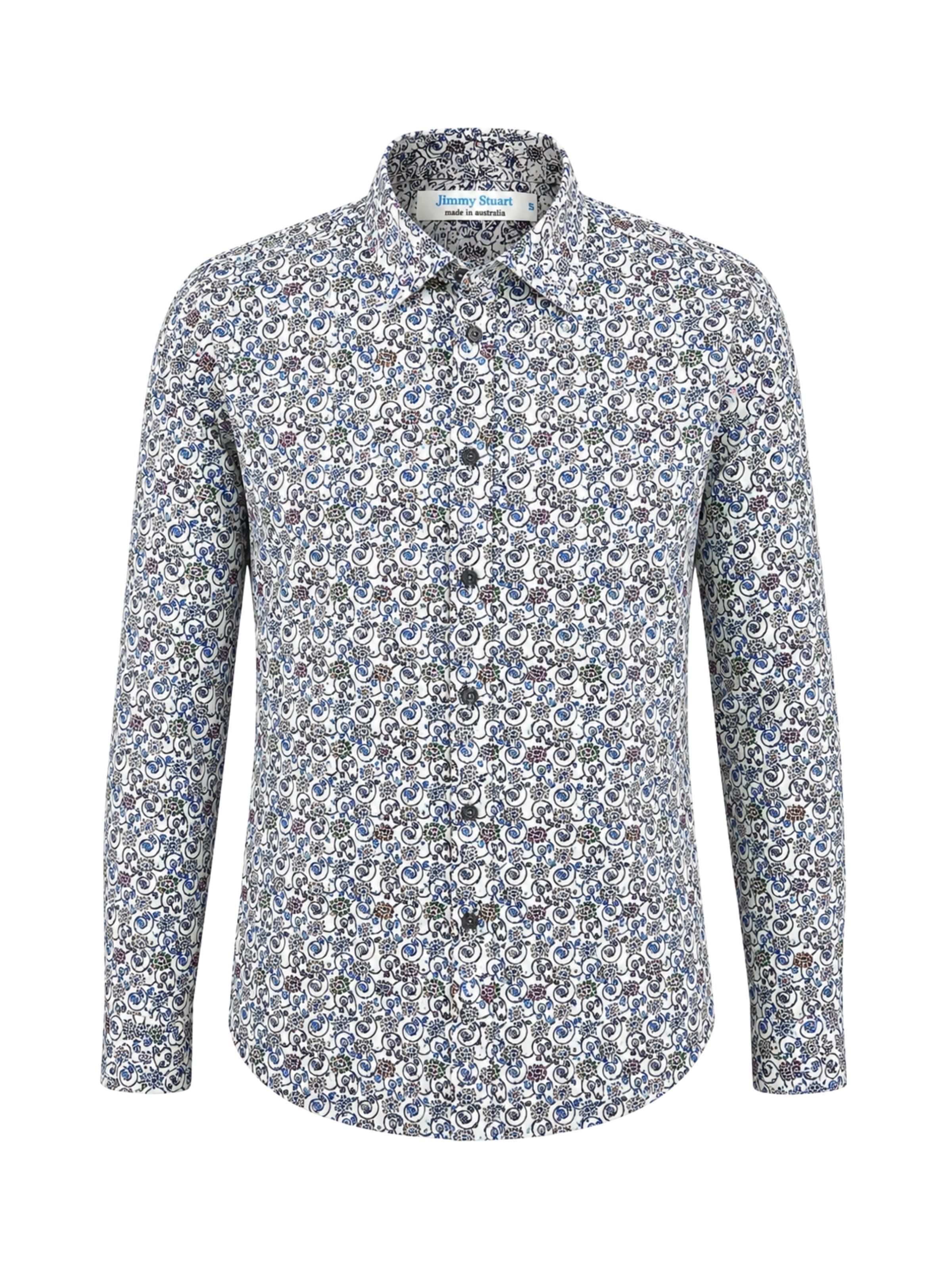 Embrace Floral Cotton L/S Shirt - Blue