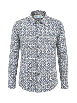 Embrace Floral Cotton L/S Shirt - Blue