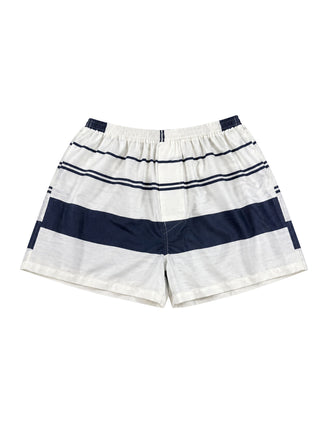 Escort Stripe Cotton Boxer Short - White/Blue