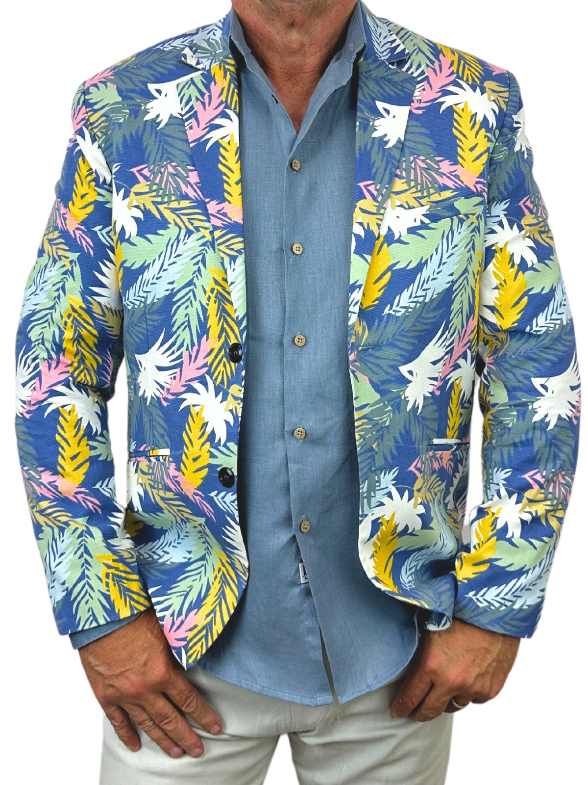 Everest Floral Cotton Jacket - Blue