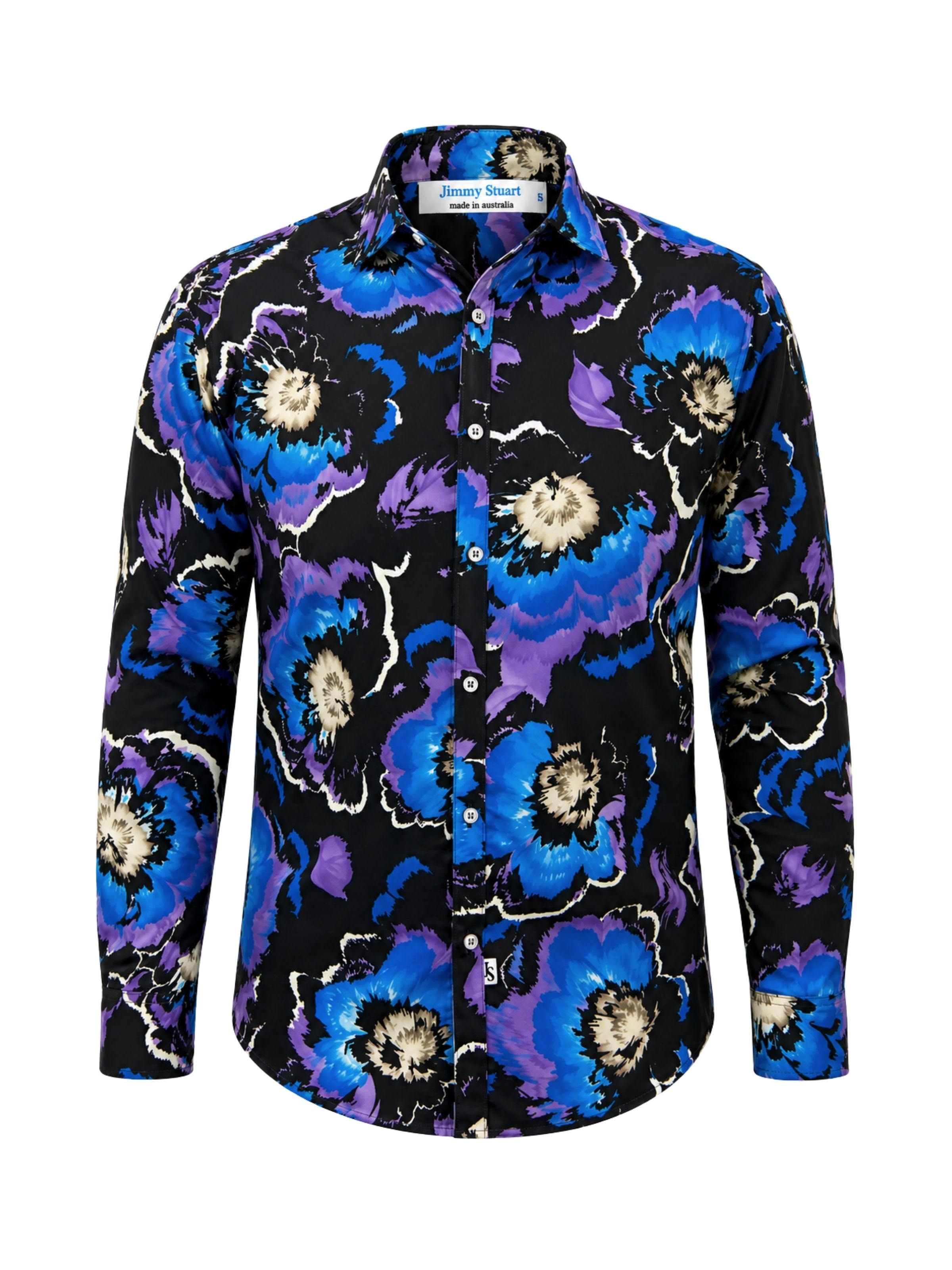 Explode Abstract Cotton L/S Shirt - Purple