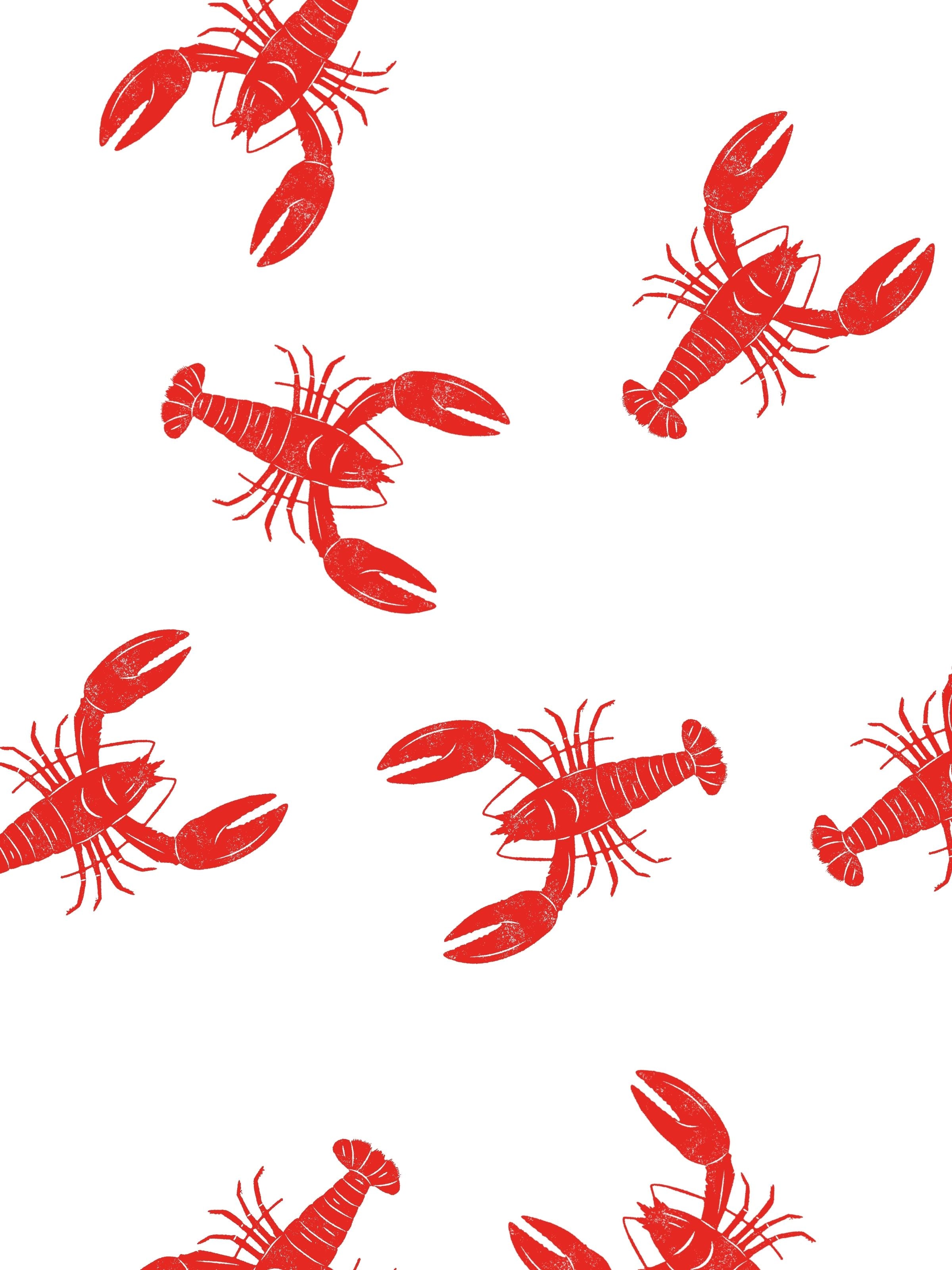 Rock Lobster Cotton S/S Big Mens Shirt - White/Red