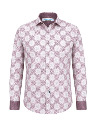 Fawkes Abstract Cotton L/S Shirt - Pink