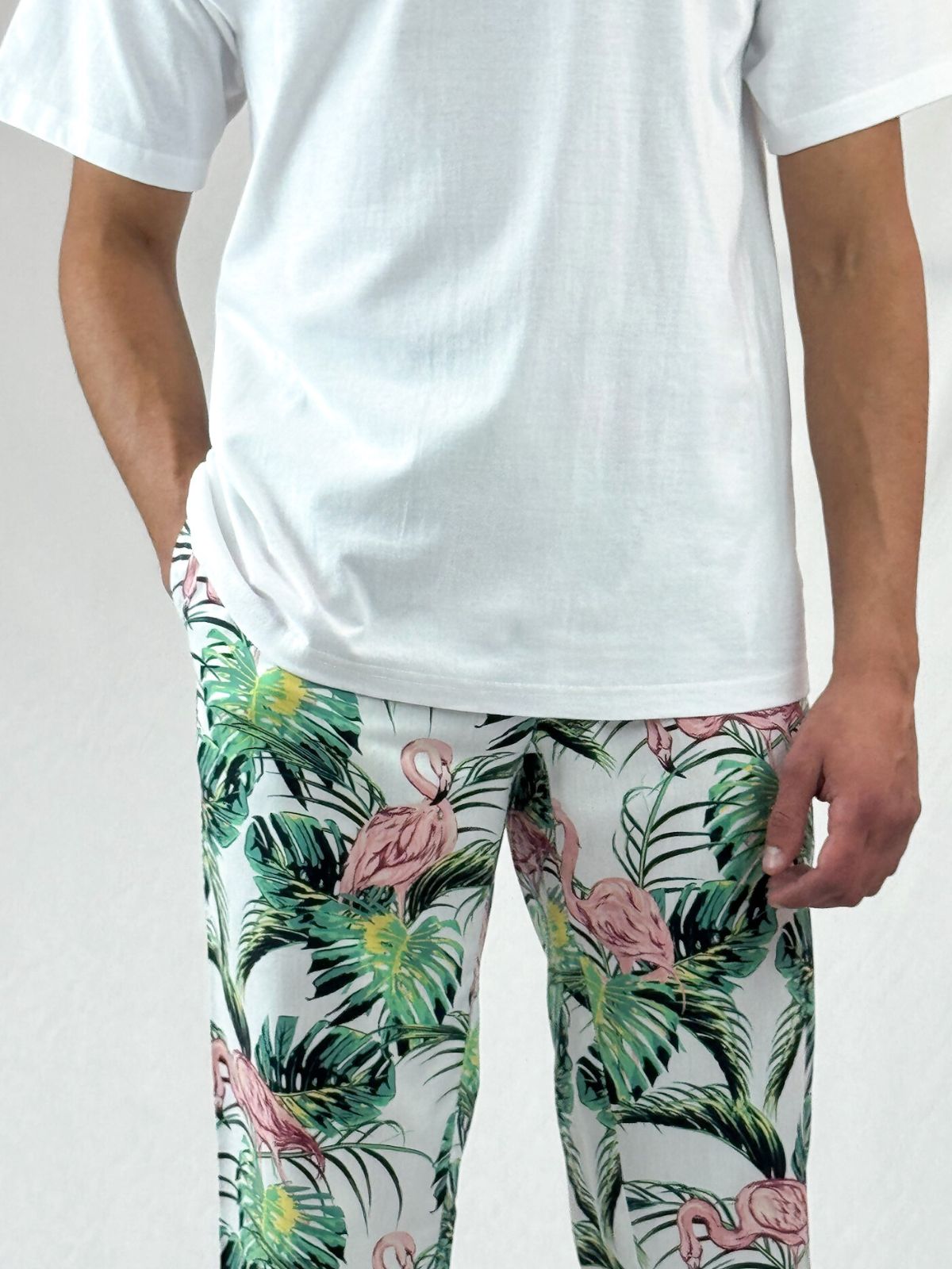 Flamingos Cotton/Rayon Resort Pant - Relaxed Fit