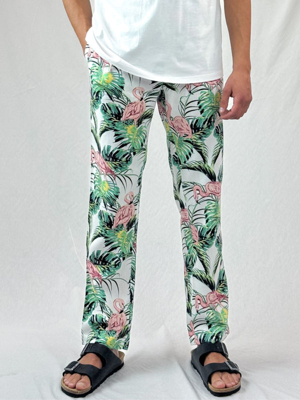 Flamingos Cotton/Rayon Resort Pant - Relaxed Fit