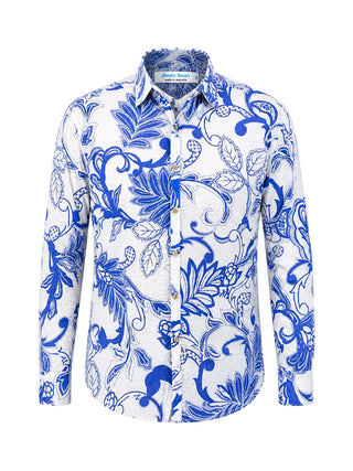 Fontana Floral Cotton Voile L/S Shirt - Blue