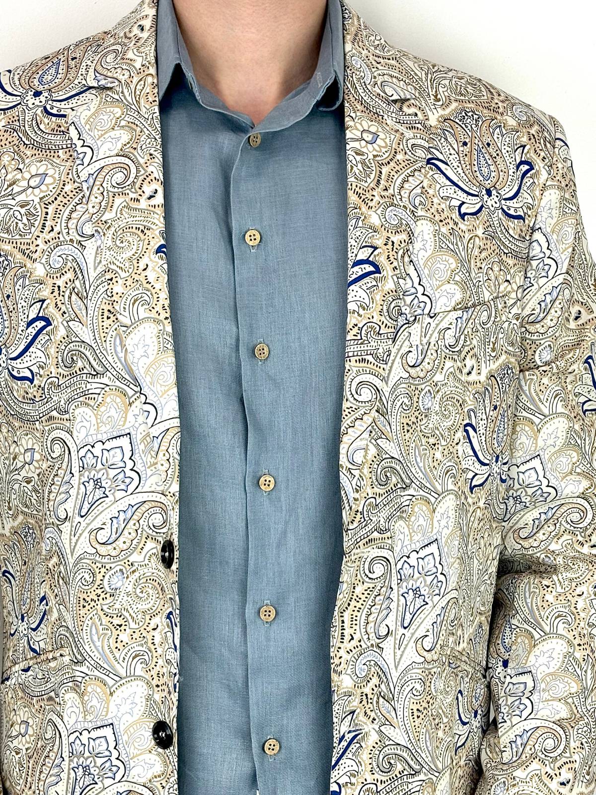 Fox Paisley Cotton Jacket - Beige