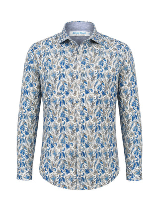 Freedom Paisley Cotton L/S Shirt - Blue