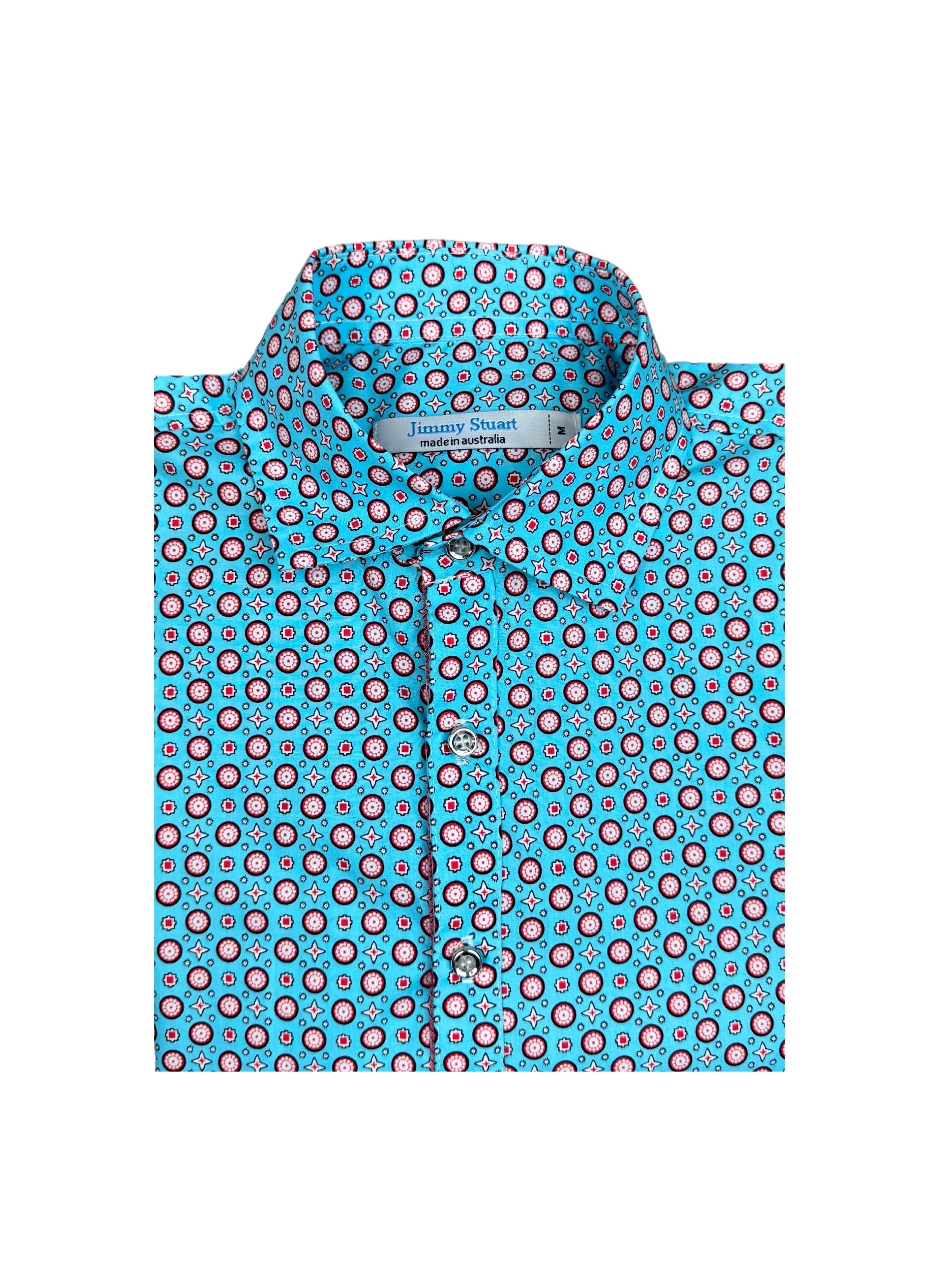 Galaxy Abstract Cotton S/S Big Mens Shirt - Blue