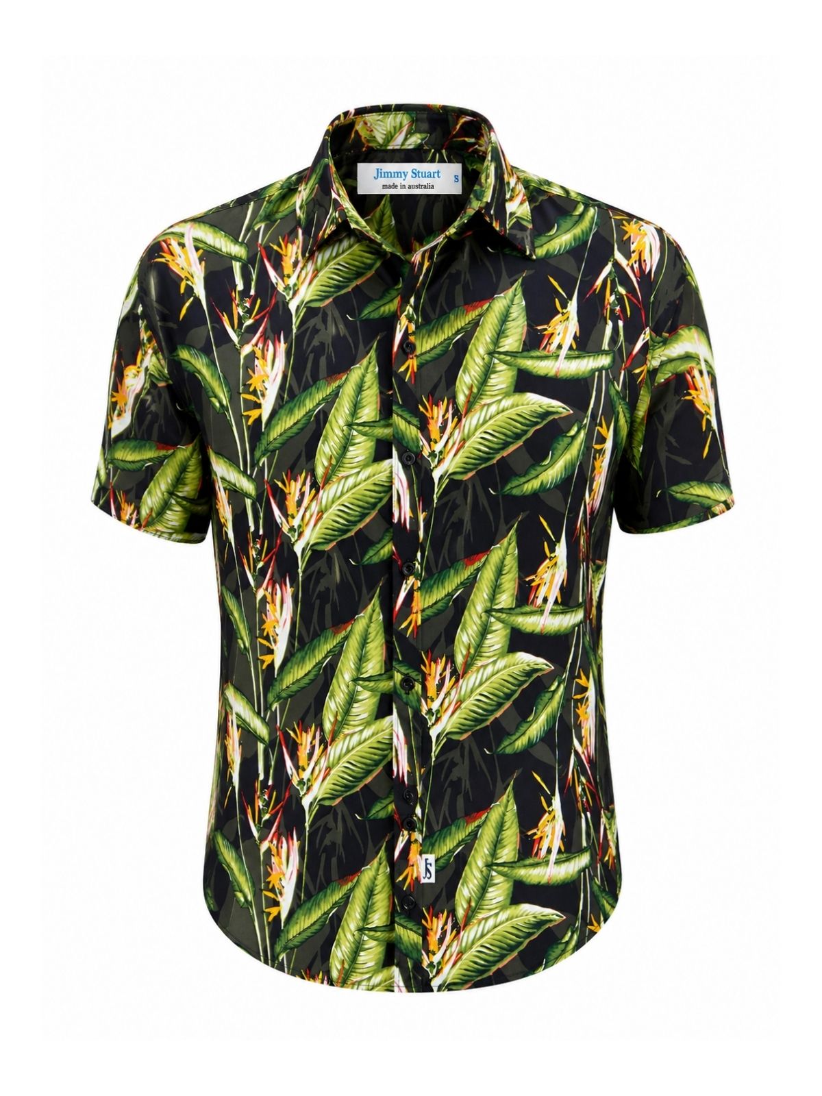 Garden Isle Floral Cotton S/S Shirt - Black