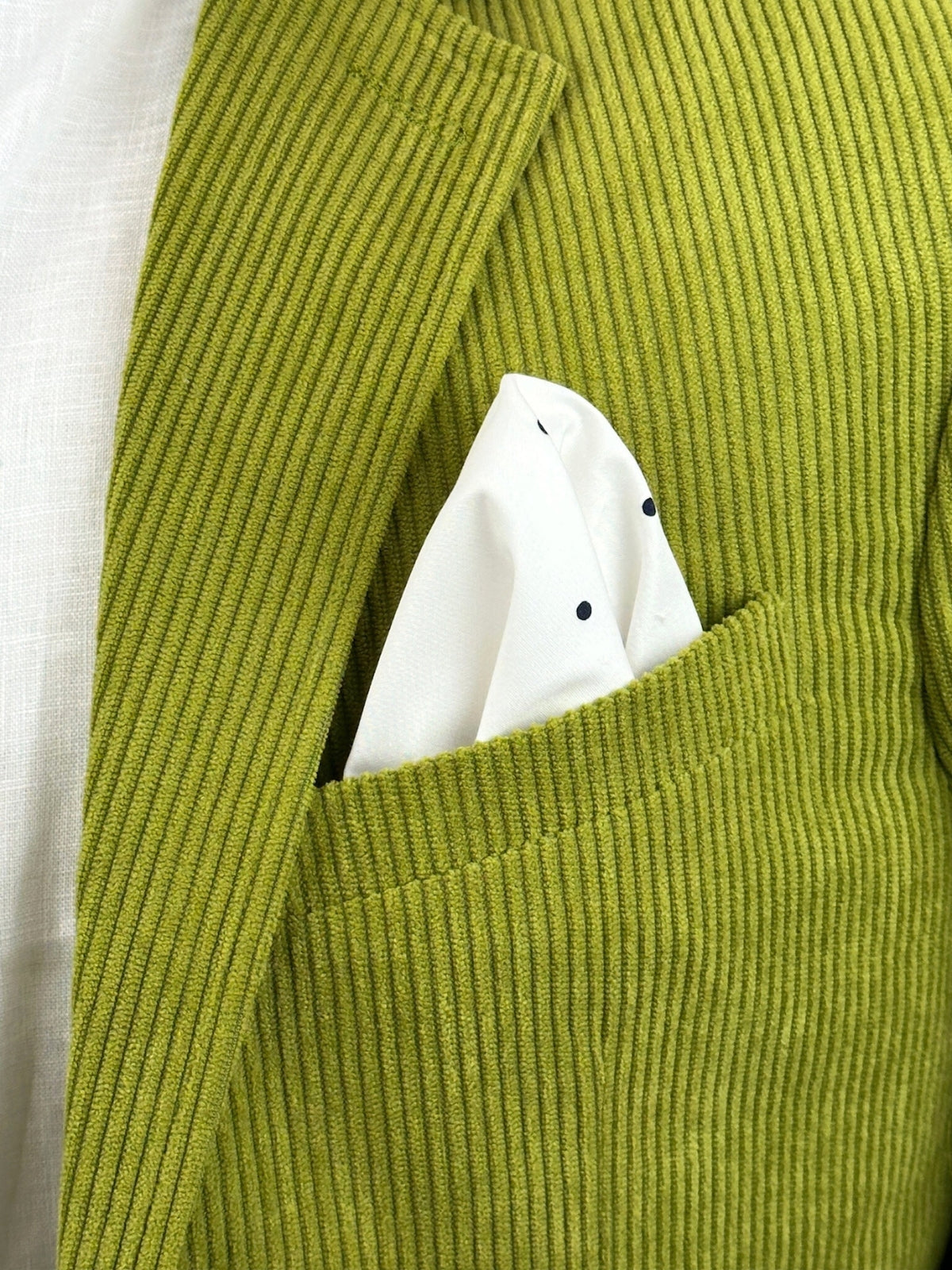 Georgia Cotton Pocket Square - White