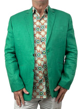 Gremlin Abstract Cotton L/S Big Mens Shirt - Green/Orange