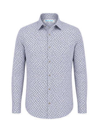 Hawthorne Liberty Cotton L/S Shirt - White/Purple