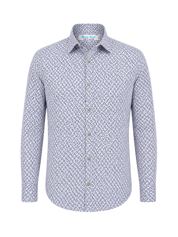 Hawthorne Liberty Cotton L/S Shirt - White/Purple