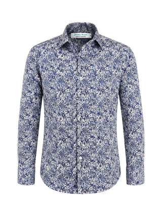 Hyde Floral Cotton L/S Shirt - Blue
