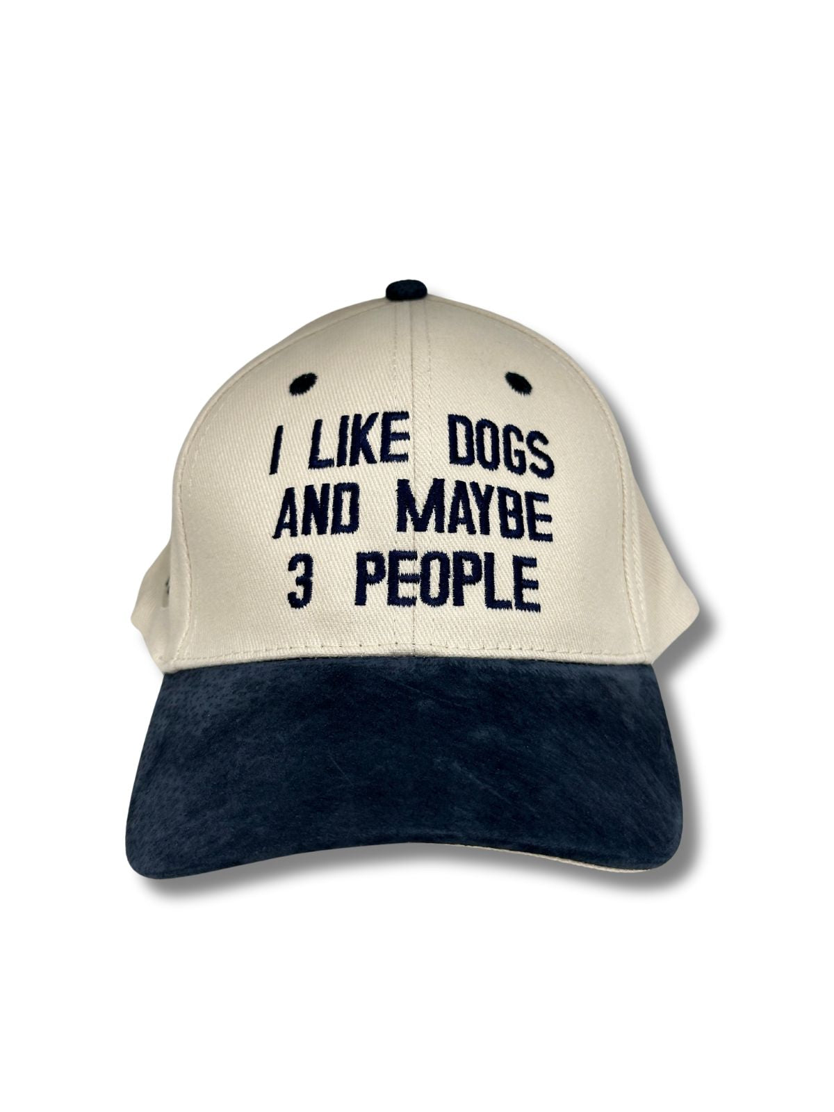 I Like Dogs Unisex Two Tone Cotton Cap - Navy