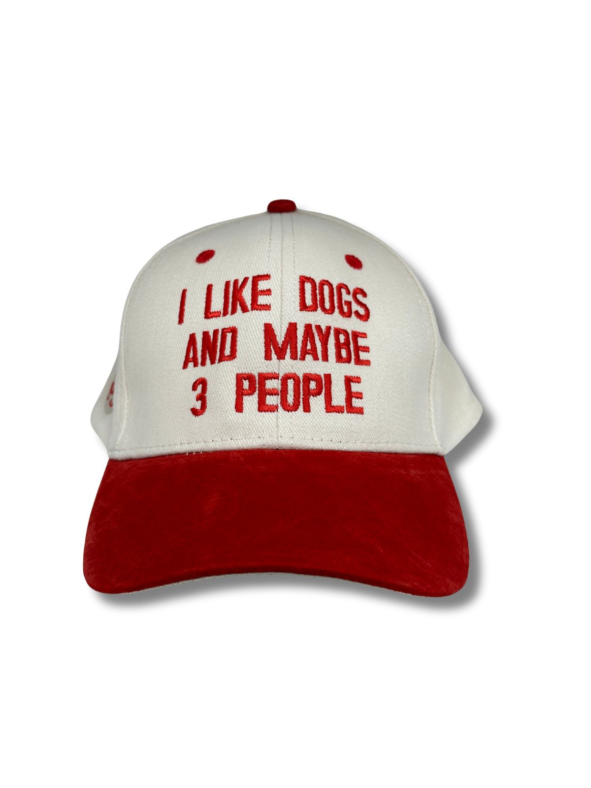 I Like Dogs Unisex Two Tone Cotton Cap - Red