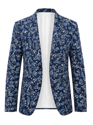 Indigo Paisley Jacket - Navy