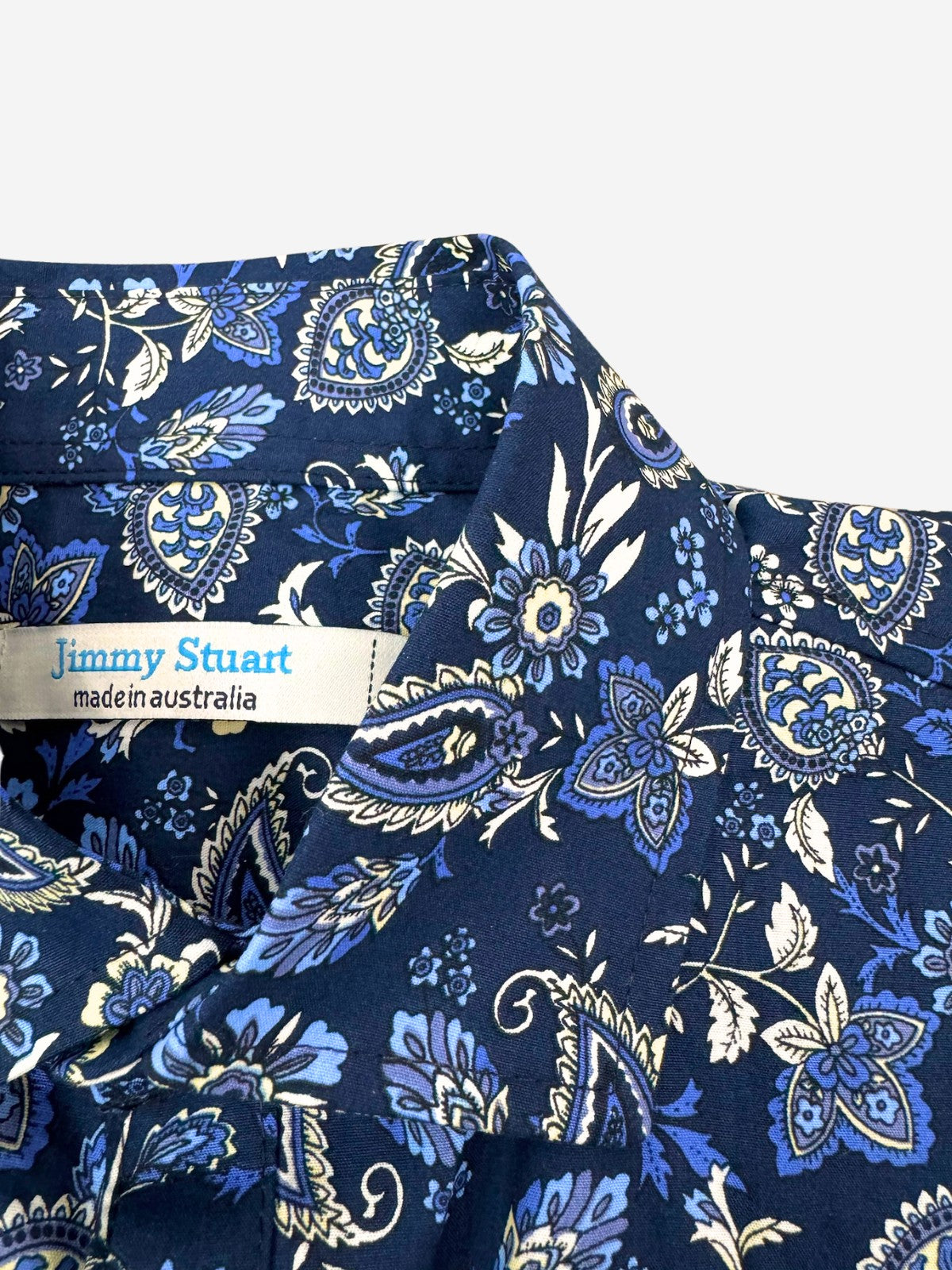 Indigo Paisley Cotton L/S Shirt - Navy