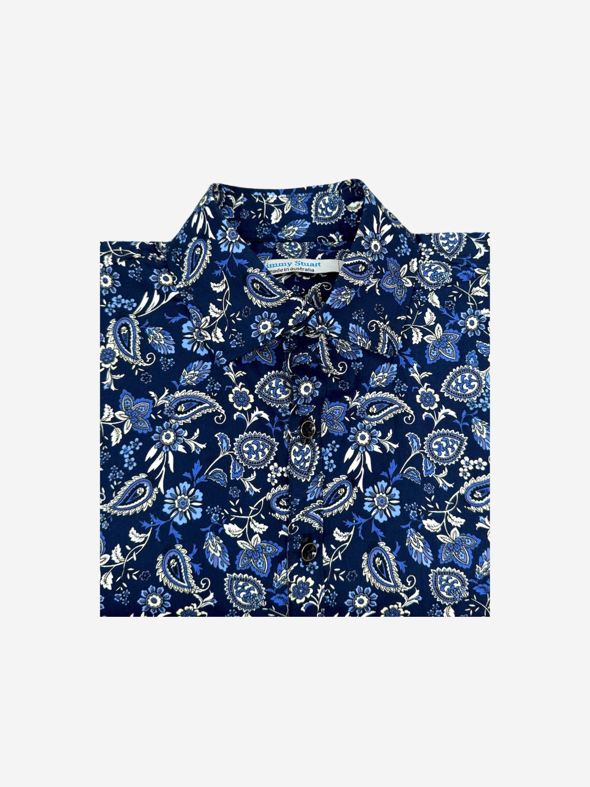 Indigo Paisley Cotton L/S Shirt - Navy