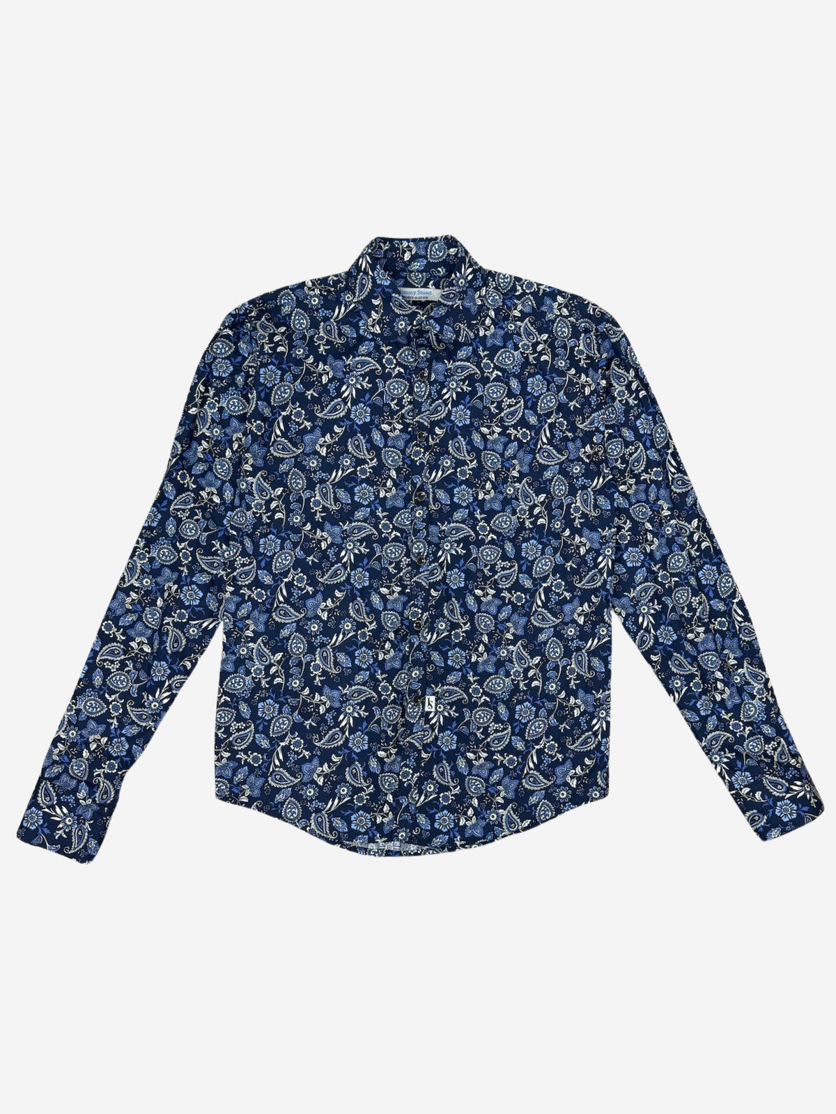 Indigo Paisley Cotton L/S Shirt - Navy