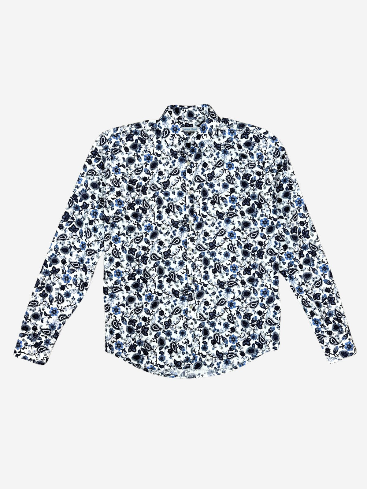 Indigo Paisley Cotton L/S Shirt - White