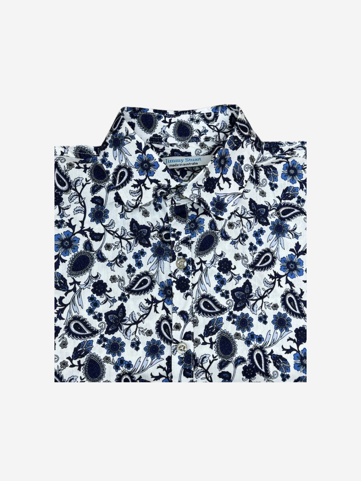 Indigo Paisley Cotton L/S Shirt - White