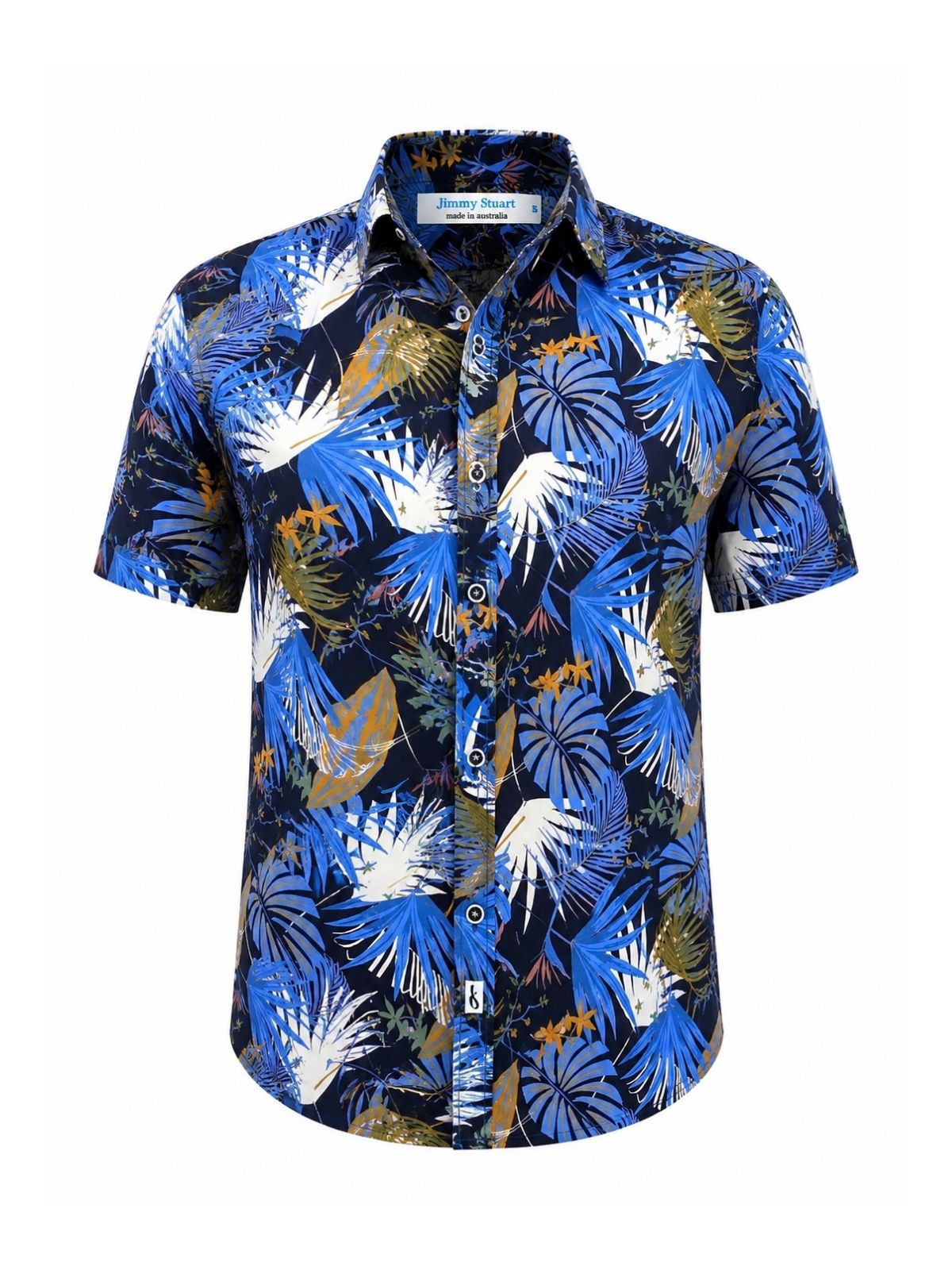 Jackson Floral Cotton S/S Shirt - Blue/Black