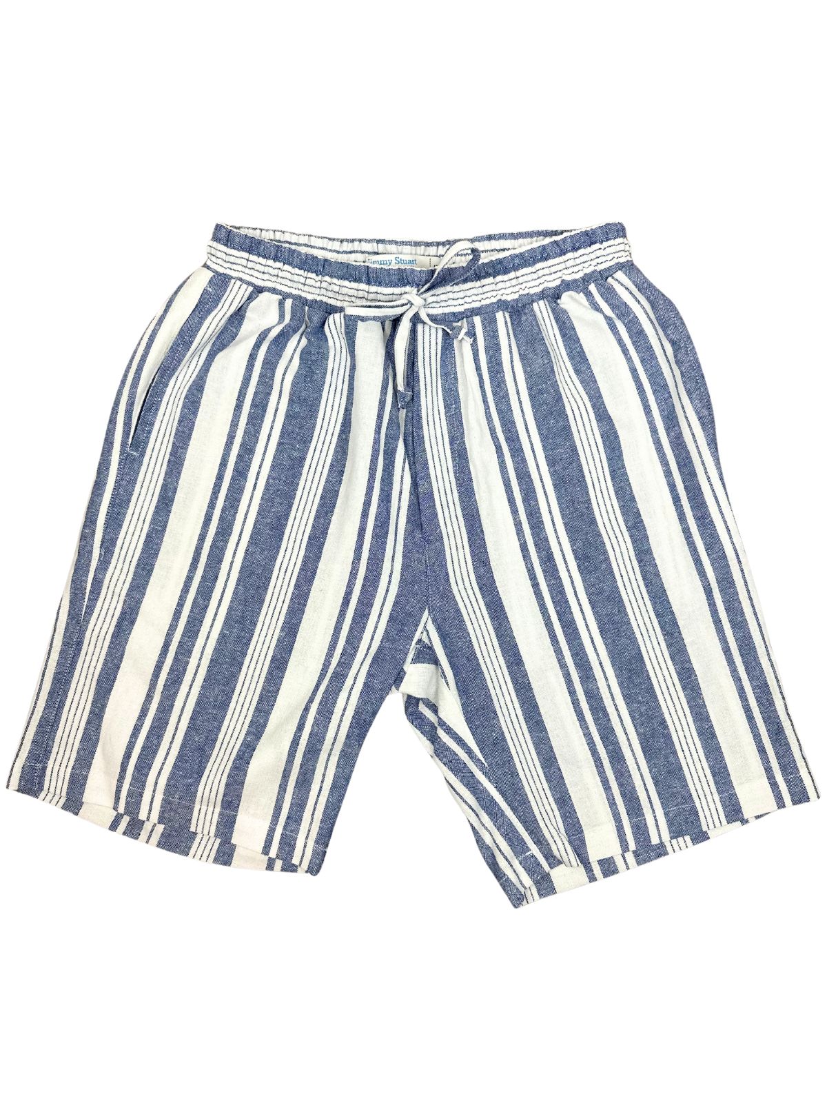 Josh Stripe Linen Short - Blue/White