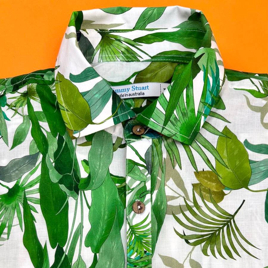 Kayapo Floral Cotton L/S Big Mens Shirt – Green