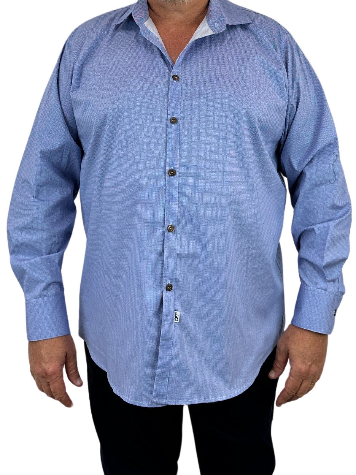 Kent Liberty Cotton L/S Big Mens Shirt – Blue