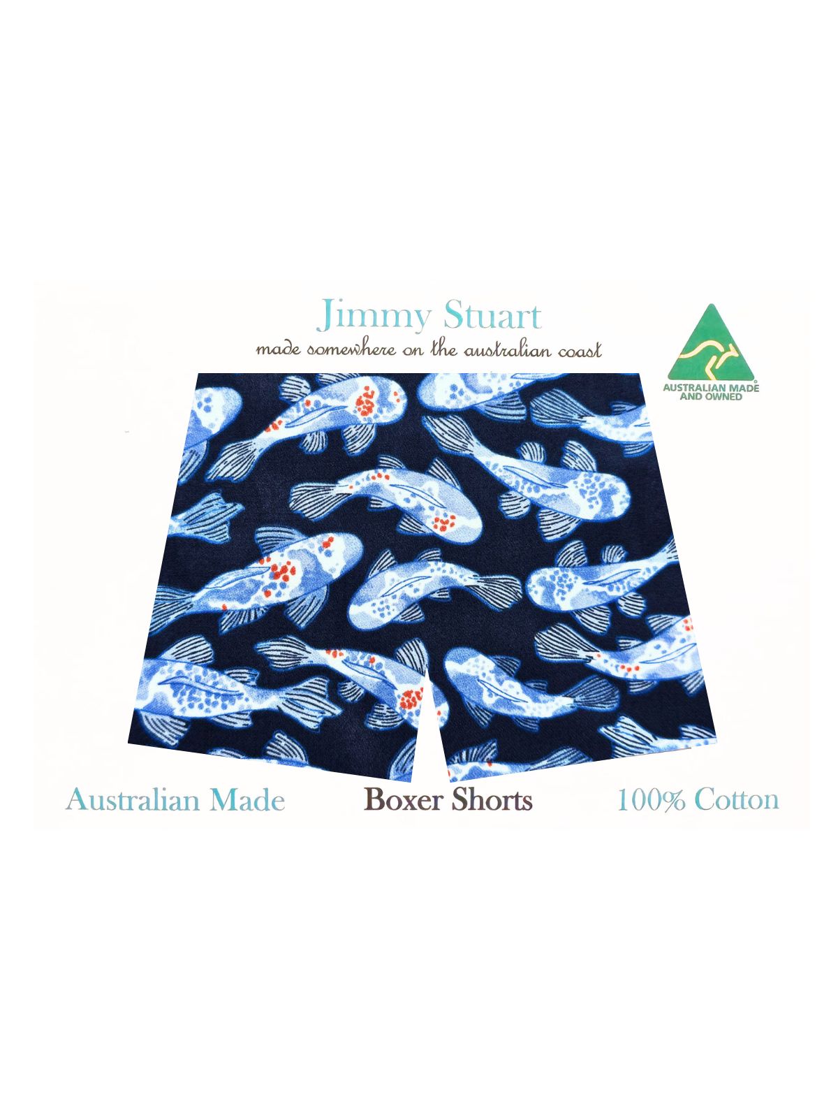 Koi Abstract Cotton Boxer Short - Blue