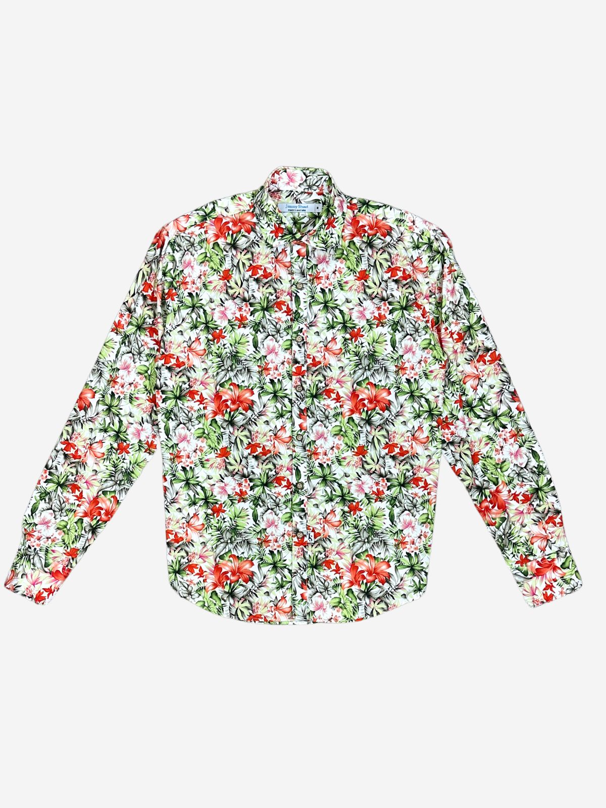 Kokomo Floral Cotton L/S Shirt - White