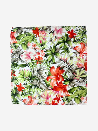 Kokomo Cotton Pocket Square - Orange/Green
