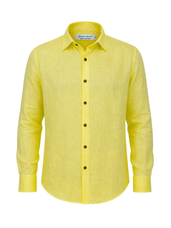 Byron Bay Lemon Linen L/S Shirt