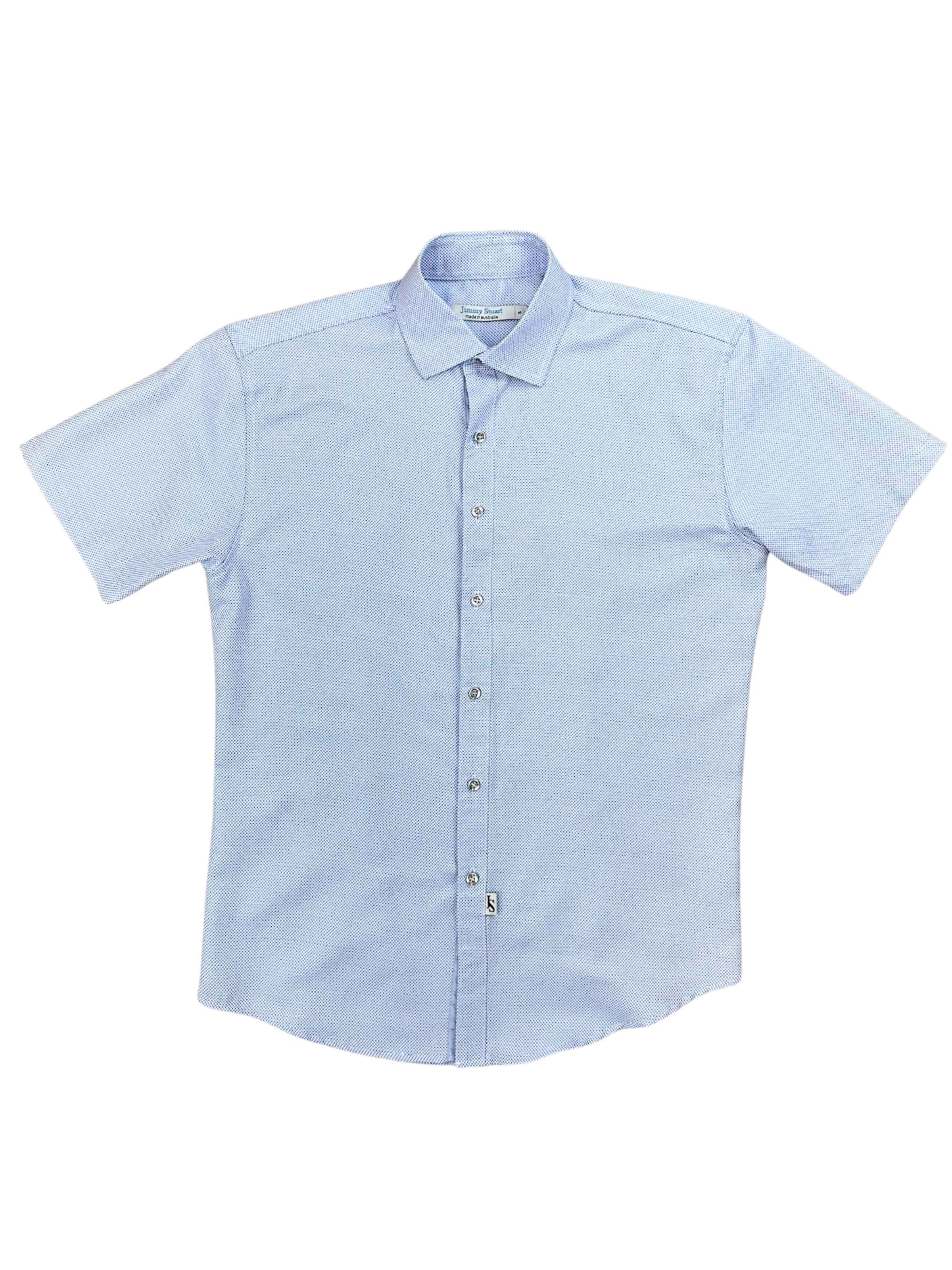 Leonardo Liberty Cotton S/S Shirt - Blue