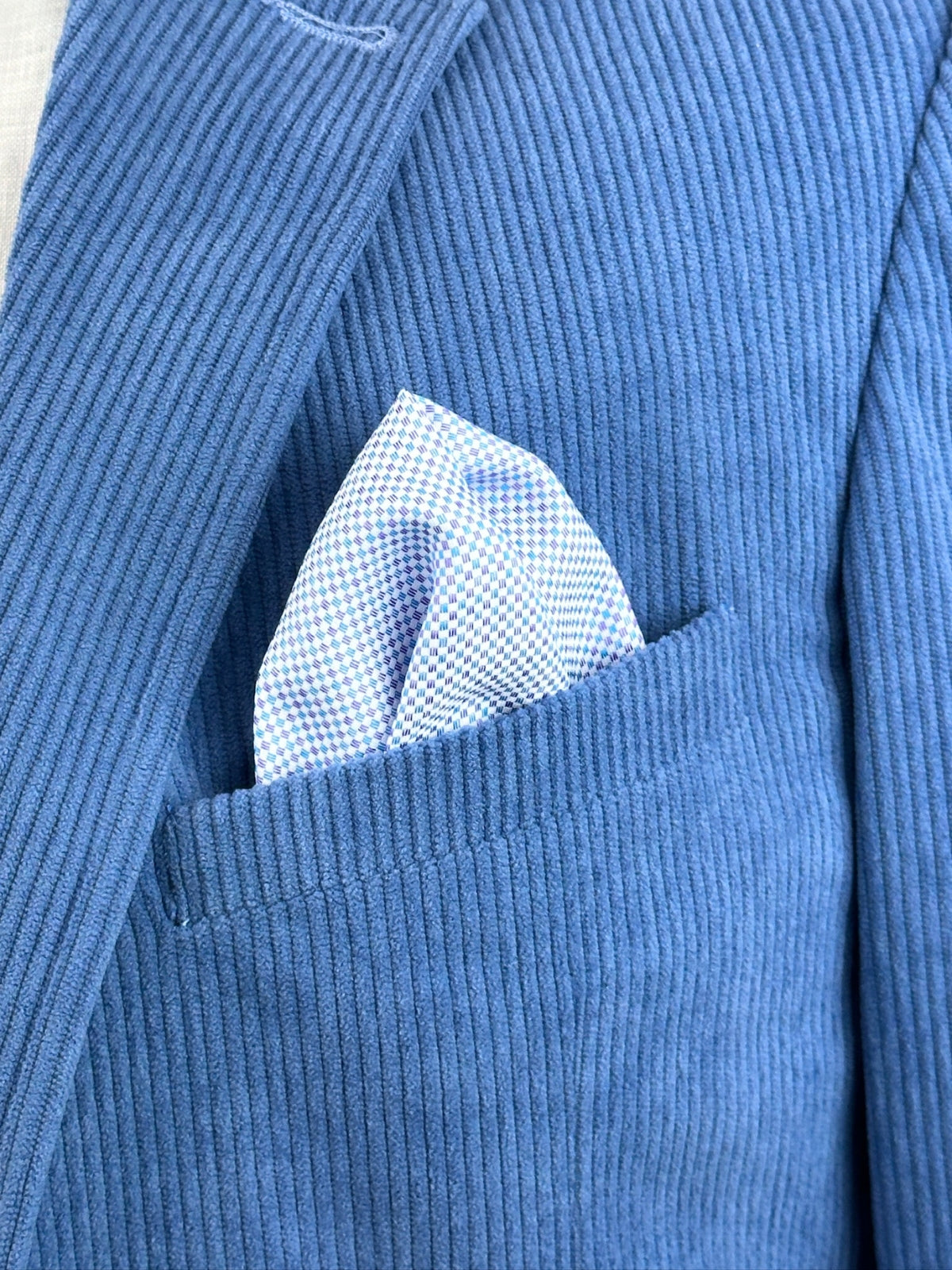 Leonardo Cotton Pocket Square - Blue