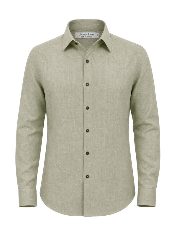 Byron Bay Limestone Linen L/S Shirt