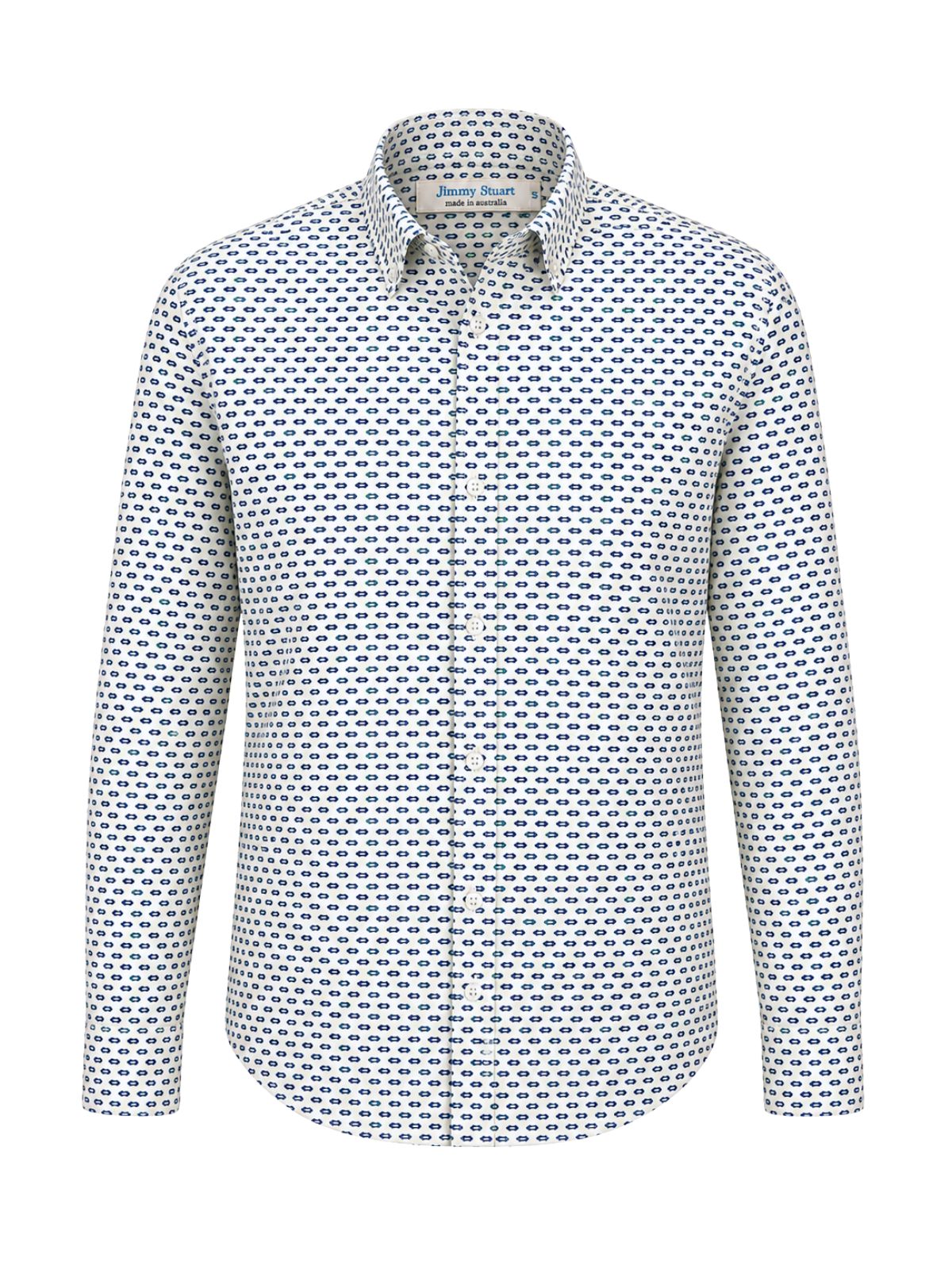 Little Fin Liberty Cotton L/S Shirt - White/Blue