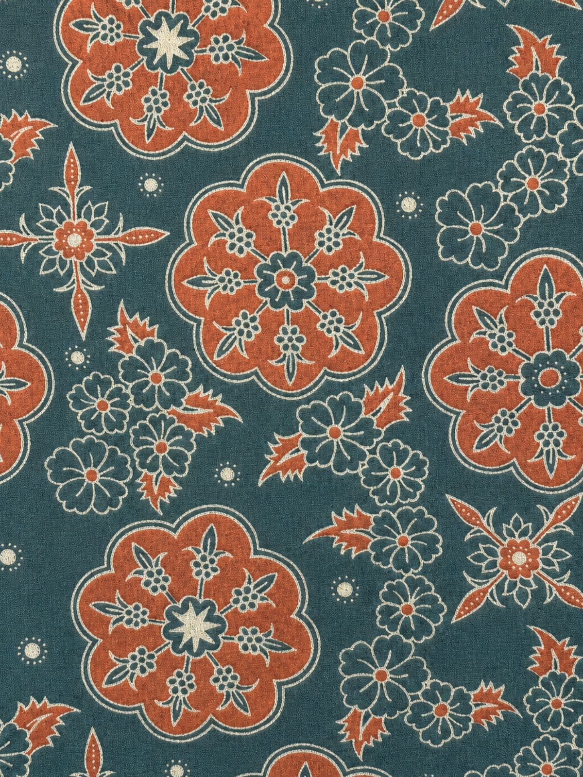 Loka Floral Cotton L/S Shirt - Teal/Brown
