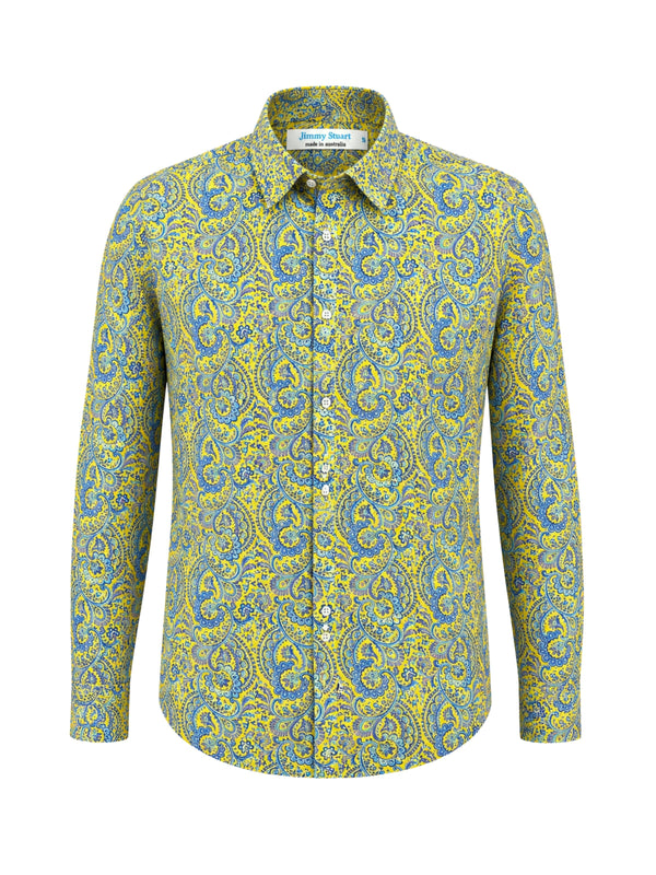 Love Paisley Cotton L/S Shirt - Yellow/Purple