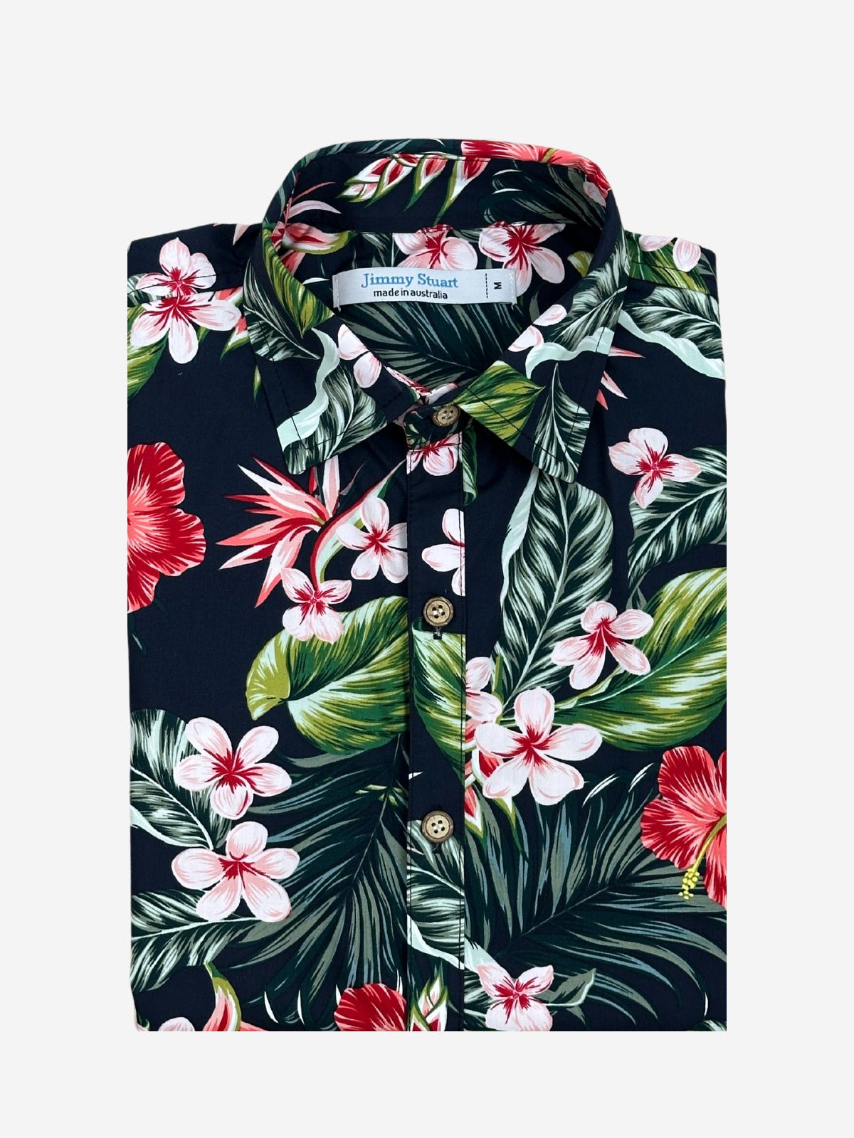 Mahalo Hawaiian Cotton L/S Shirt - Navy