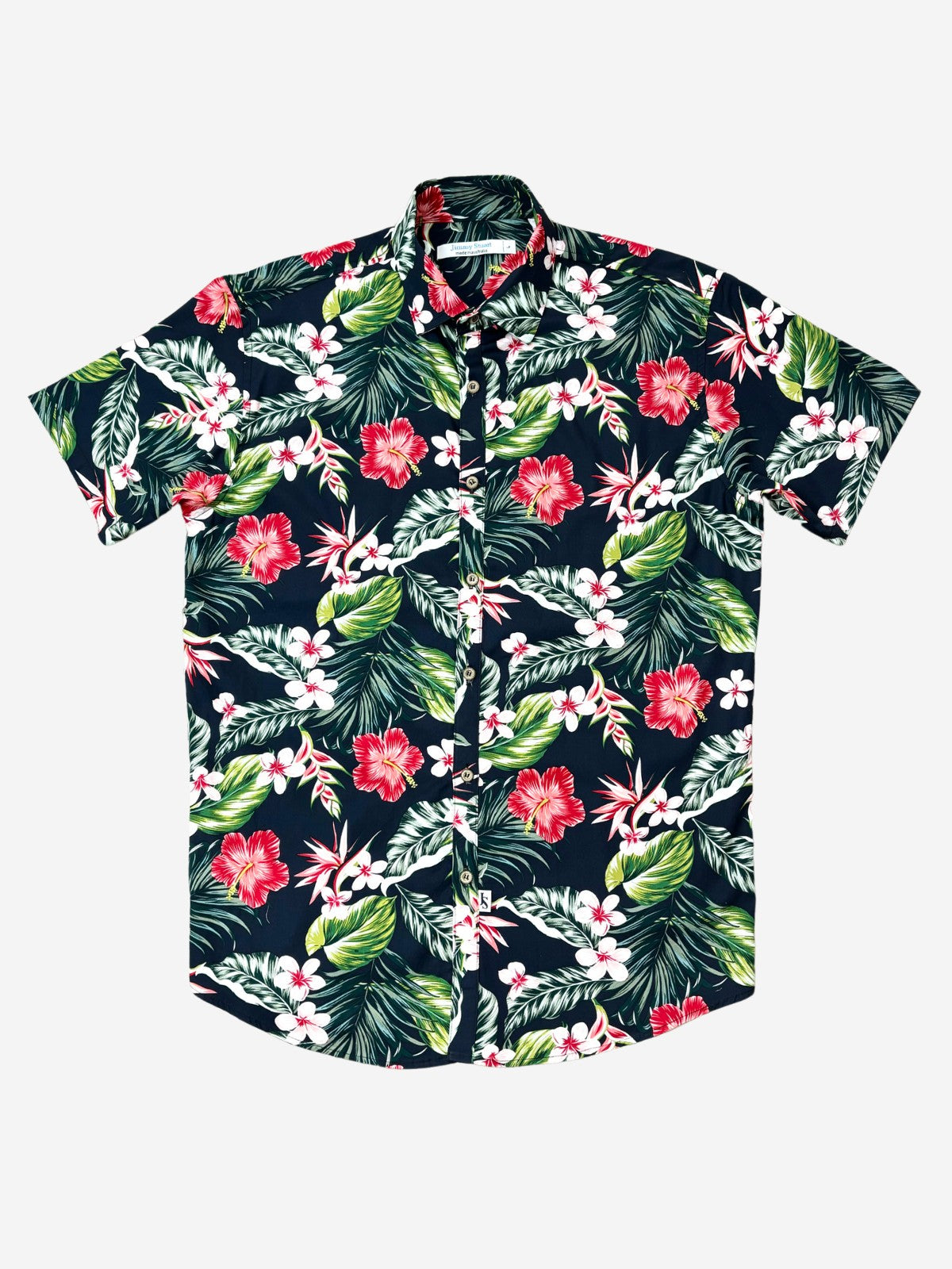 Mahalo Hawaiian Cotton S/S Shirt - Navy/Red