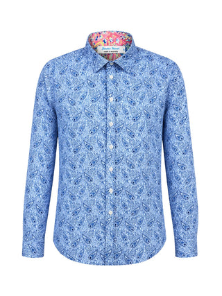 Maine Paisley L/S Shirt - Blue