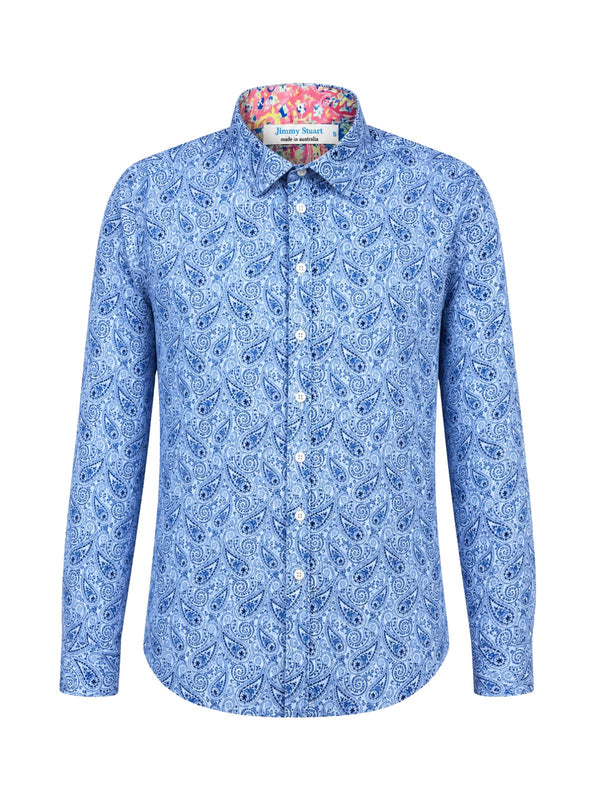 Maine Paisley L/S Shirt - Blue