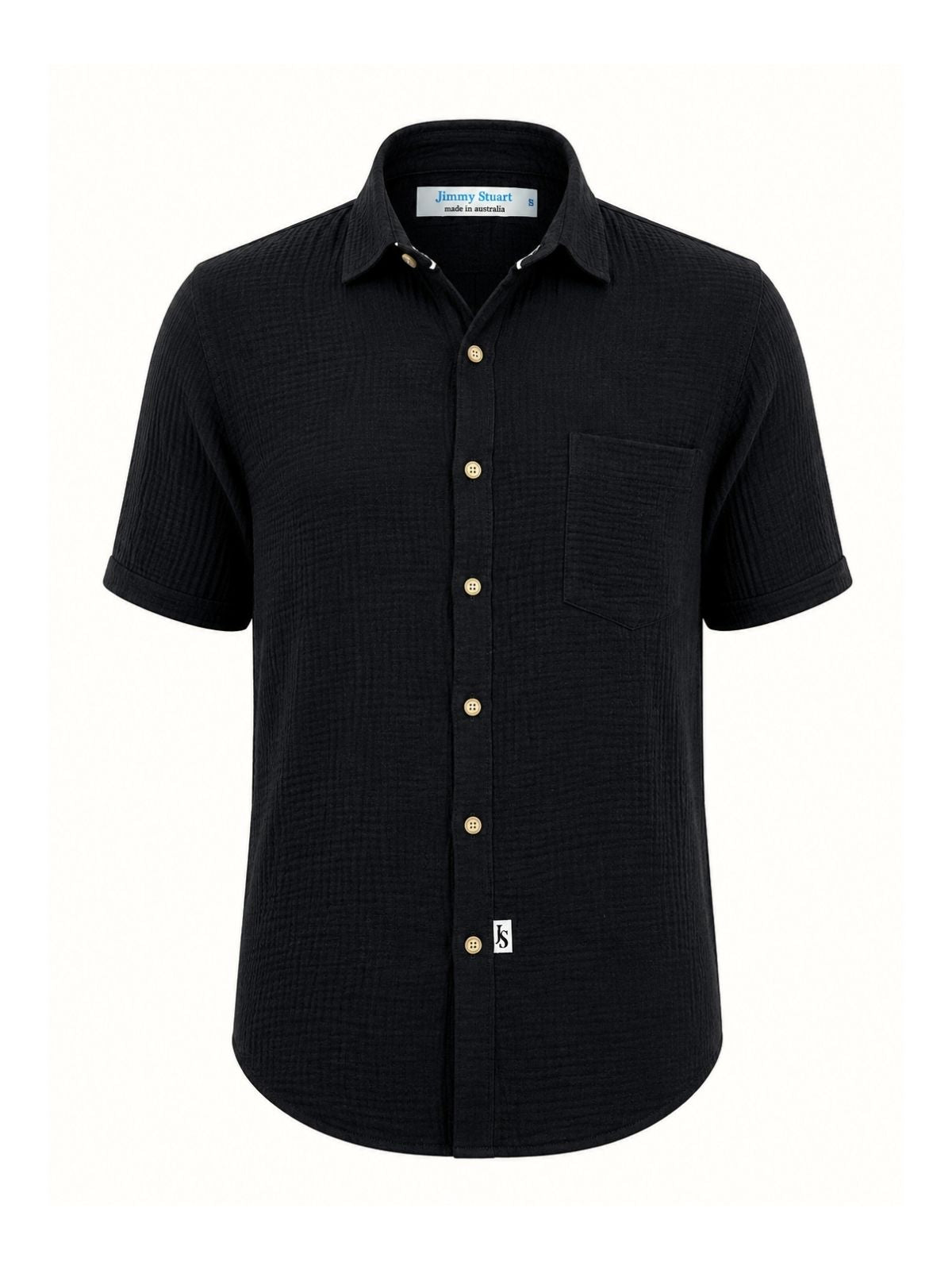 Maldives Black Organic Cotton S/S Shirt