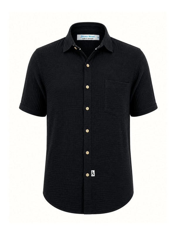 Maldives Black Organic Cotton S/S Shirt